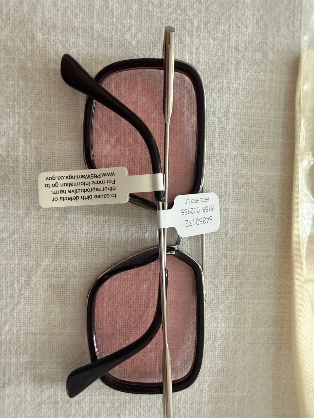 Free People Black and Grapefruit Luna Sunglasses